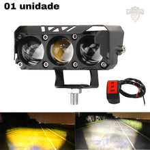 Carregar imagem no visualizador da galeria, Ultra Farol de Milha LED 2 Cores Universal + Interruptor liga/desliga