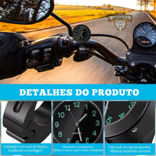 Carregar imagem no visualizador da galeria, relógio para moto;
relógio de guidão;
relógio de moto universal;
relógio para motocicleta;
relógio de moto à prova d’água;
relógio moto guidão;
relógio para guidão de moto com iluminação;
relógio de moto resistente à água;