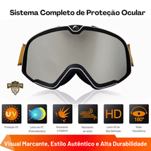Carregar imagem no visualizador da galeria, óculos retrô para motocicleta;
óculos para moto vintage;
óculos retrô moto;
óculos motocross retrô;
óculos café racer;
óculos para moto com proteção uv;
óculos para motocross;
óculos para trilha moto;
óculos para atv;
óculos para mtb;
óculos de proteção para moto;
óculos com lente de policarbonato;
óculos com proteção solar uv;
óculos para capacete;