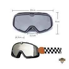 Carregar imagem no visualizador da galeria, óculos retrô para motocicleta;
óculos para moto vintage;
óculos retrô moto;
óculos motocross retrô;
óculos café racer;
óculos para moto com proteção uv;
óculos para motocross;
óculos para trilha moto;
óculos para atv;
óculos para mtb;
óculos de proteção para moto;
óculos com lente de policarbonato;
óculos com proteção solar uv;
óculos para capacete;