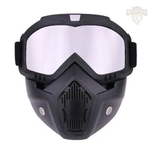 Carregar imagem no visualizador da galeria, Óculos Incolor Mascara Tatica Estilo Raw Lente Transparente, Mascara óculos motocross, Óculos Máscara Moto Para Capacete Aberto