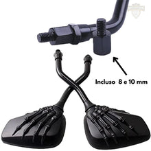 Carregar imagem no visualizador da galeria, Espelho Retrovisor Customizado Skull Universal 8mm e 10mm