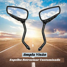 Carregar imagem no visualizador da galeria, Espelho Retrovisor Customizado Skull Universal 8mm e 10mm