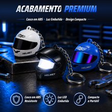 Carregar imagem no visualizador da galeria, Chaveiro Mini Capacete LED NightRider