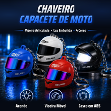 Carregar imagem no visualizador da galeria, Chaveiro Mini Capacete LED NightRider