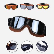Carregar imagem no visualizador da galeria, Óculos Proteção Motociclista Vintage Dobravel de Couro