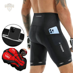 Short Longo Premium Motociclismo e Ciclismo 5D Gel com Bolsos