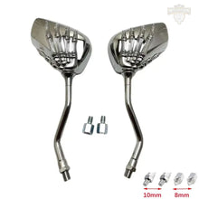 Carregar imagem no visualizador da galeria, Espelho Retrovisor Customizado Skull Universal 8mm e 10mm
