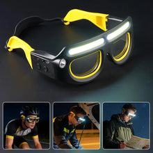 Carregar imagem no visualizador da galeria, Óculos LED Farol Motociclista Recarregável - 5 Modos + Sensor de Movimento
