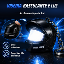 Carregar imagem no visualizador da galeria, Chaveiro Mini Capacete LED NightRider
