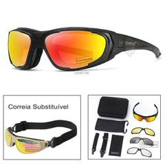 Óculos Motociclista Tatic 4 Lentes Polarizado