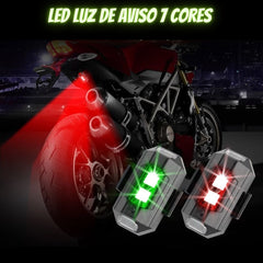 Universal LED Luz de Aviso Anti-colisão para Moto 7 cores