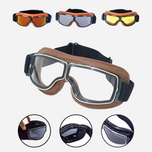 Carregar imagem no visualizador da galeria, Óculos Proteção Motociclista Vintage Dobravel de Couro
